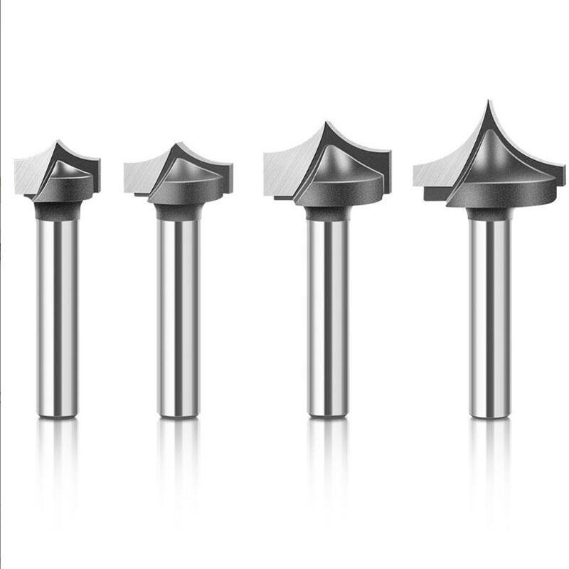 Carbură solidă, tăiată cu vârf rotund, bucăți cu nas rotund, scuturatoare, instrumente, freză pentru prelucrarea lemnului, tijă de 6 mm 1/4 inch