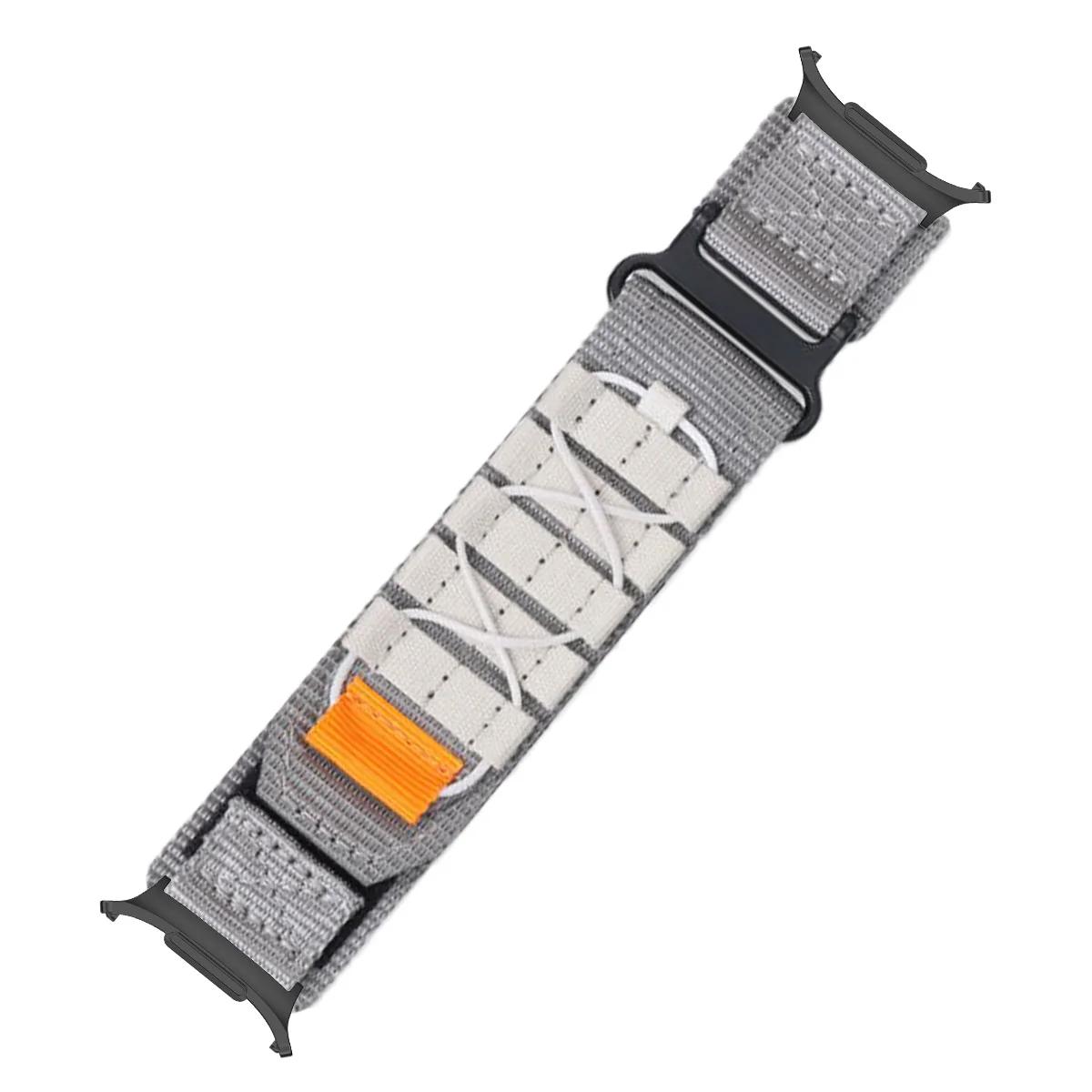 

Нейлоновый ремешок No Gaps для Samsung Galaxy Watch 7 Ultra 47 мм, спортивный браслет Quick Fit Band для Galaxy Watch Ultra 47 мм Galaxy Watch 7 Ultra 47mm чёрный/серый