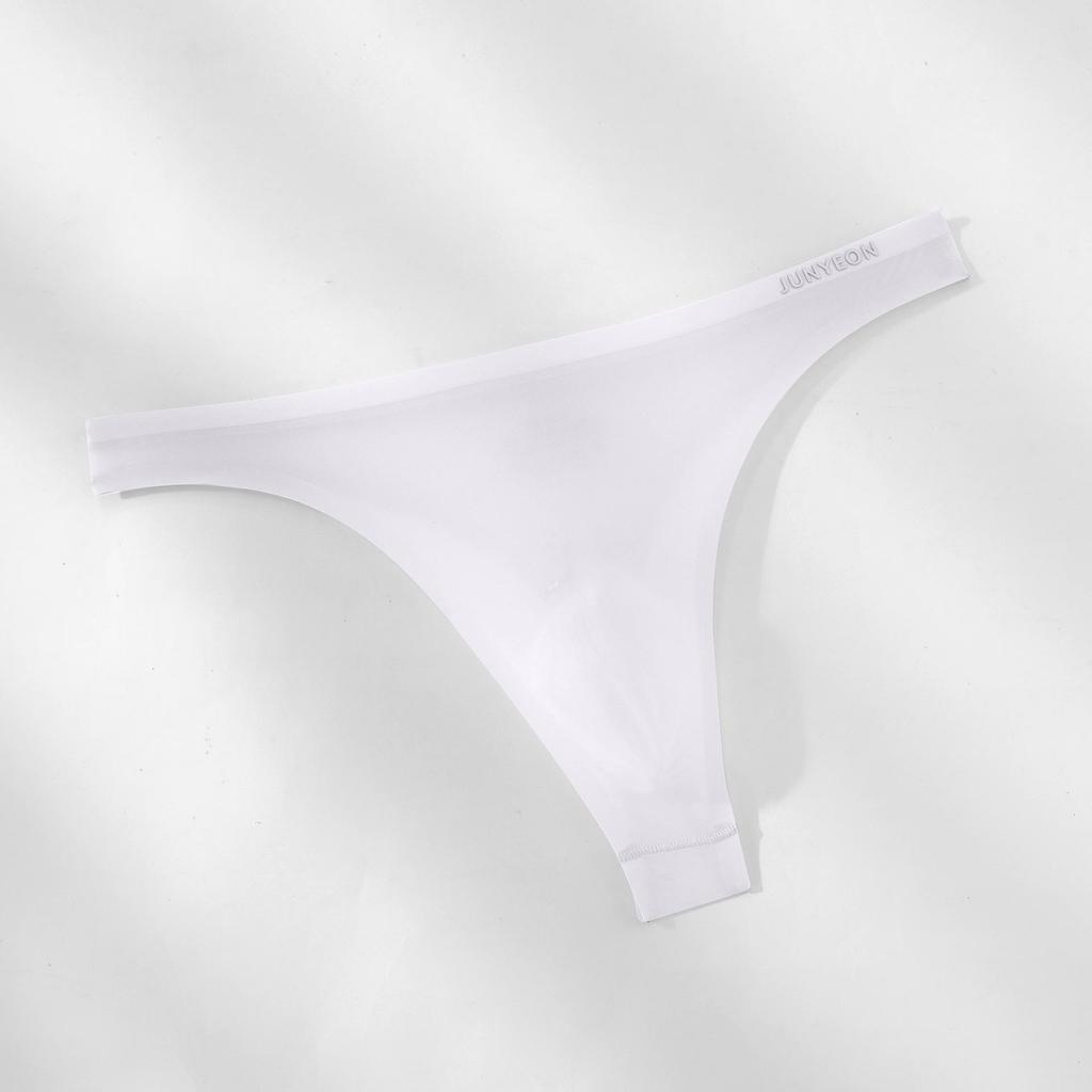Men's Ultra-Thin Ice Silk Transparent Thong Underwear - Breathable, Sexy, and Comfortable for Summer.