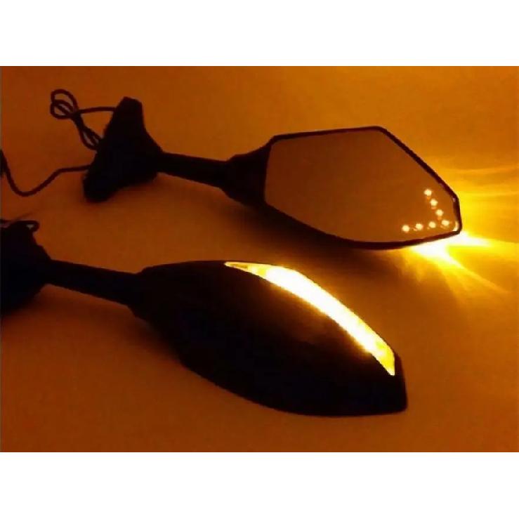 LEDS Arrow Turn Signal Integrated Rearview Sport Mirror For Suzuki GSF600S GSF1200 1200S BANDIT Motorcycle Mirror