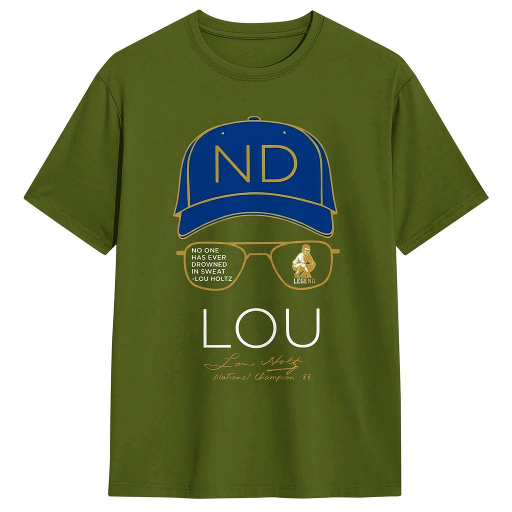 Lou Holtz ND TShirts for Unisex Funny Cotton Tees Round Neck Short Sleeve T Shirt 4XL 5XL 6XL Clothing
