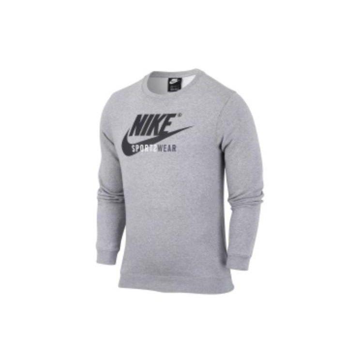 

Пуловер с круглым вырезом и принтом логотипа Nike Спортивная футболка с длинными рукавами Мужские топы Серый CD8090-063 XXL