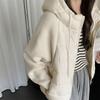 Fashion Female Short Coat Winter Jackets Hooded Knitted Sleeves Loose Thick Warm Women Parkas