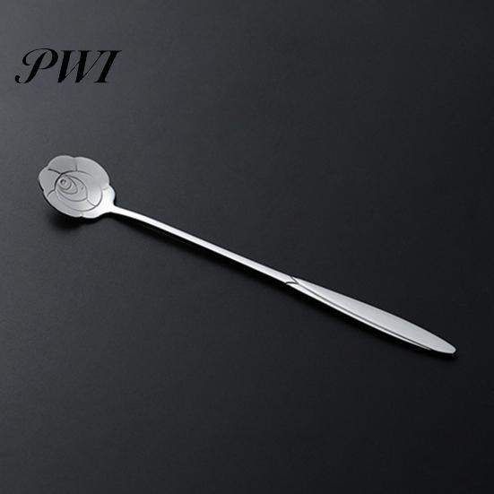 Coffee Spoon Long Handle Fine Texture Stainless Dessert Steel Mixing for Home Milk