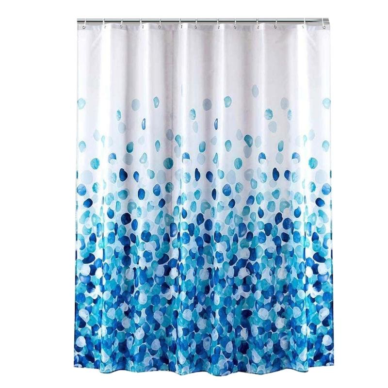 Shower Curtain Digital Printed Bathtub Curtain Soft Fabric Bathroom Decoration Waterproof Various Size With Hooks 183X183cm