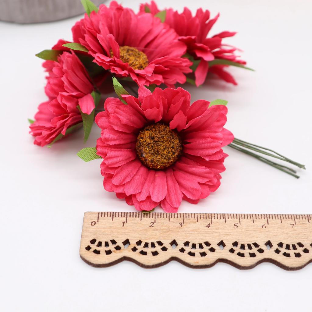36pcs Handmade Gerbera Fashion Home Garden Bride Diy Wreath Material Wedding Banquet Decoration Artificial Flower Scissors Crown