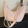 Fashion Casual PU Leather Shoulder Bag Large Capacity Zipper Commuting Bag Underarm Bags