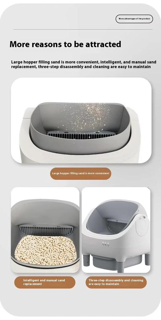 2026 New Smart App Control Open-top Automatic cat Box Basin with Dual Safety Sensors Self Cleaning Gift a cat Mat