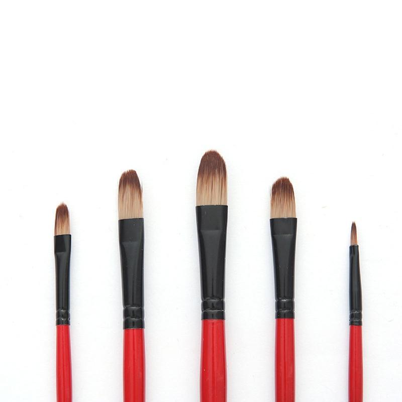 5 Pcs Nylon Hair Painting Brush Set Professional Painting Kits Round Pointed Tip Paintbrushes with Synthetic Nylon Tips