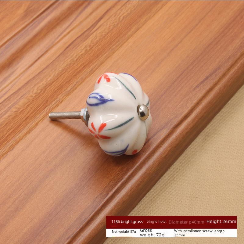 Modern Simple Ceramic Pumpkin Handle for Wardrobes and Drawers