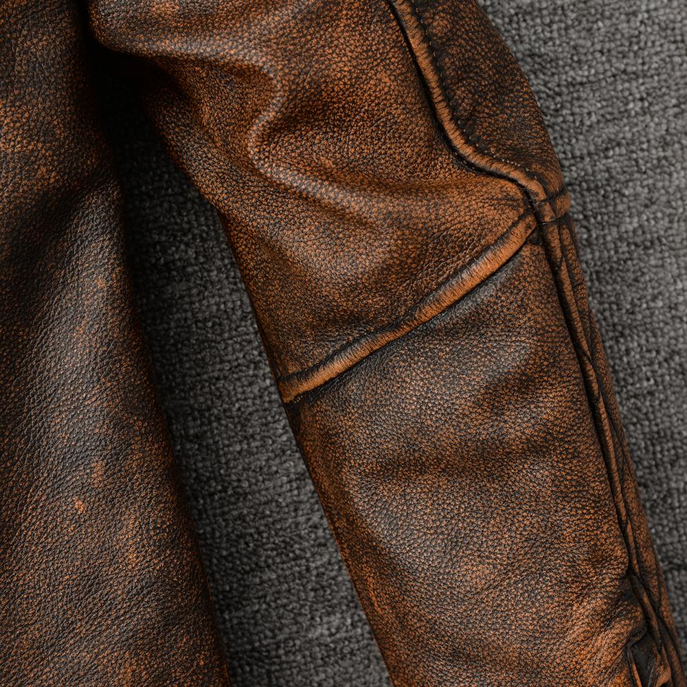 Motorcycle Jackets Slim Fit Genuine Cow Leather Jacket Men Cowhide Coat Riding Biker Jackets For Men Clothing Autumn