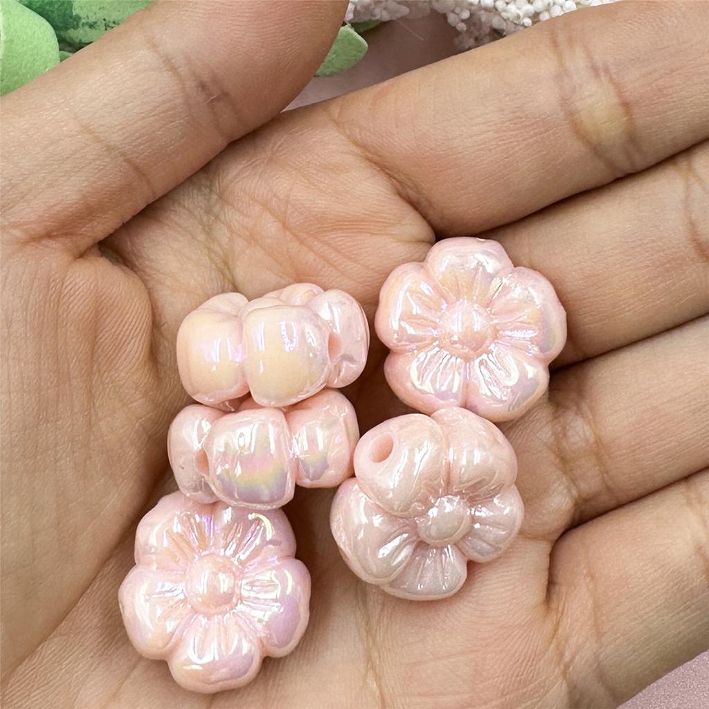 Hjem Festrekvisita Løse perler DIY smykker Tilbehør 19,5 mm Akryl smykker 5 stk For armbånd Øredobber Making Beaded Materialer UV Farge Plating