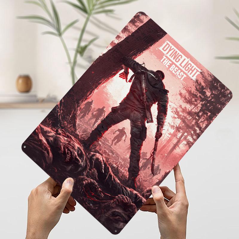 Dying Light The Beast Metallposter Benutzerdefinierte Wandkunst Retro Vintage Blechschilder für Man Cave Wohnzimmer Dekorationen Haus