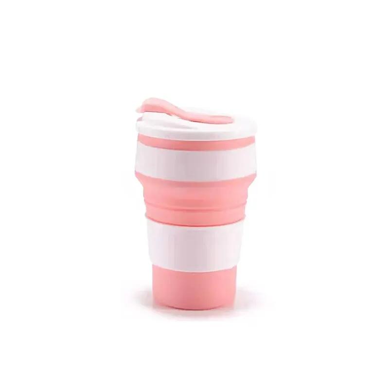 Reusable Silicone Collapsible Mug with Lid for Camping 350ml Portable Travel Folding Coffee Mug Collapsible Cup Silicone Cup