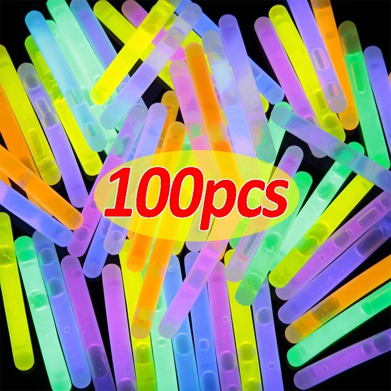 10/100x Glowing Sticks Bright Colorful Light Chemical Fluorescence Sticks for Wedding Decoration Night Fishing Float Rod Lights