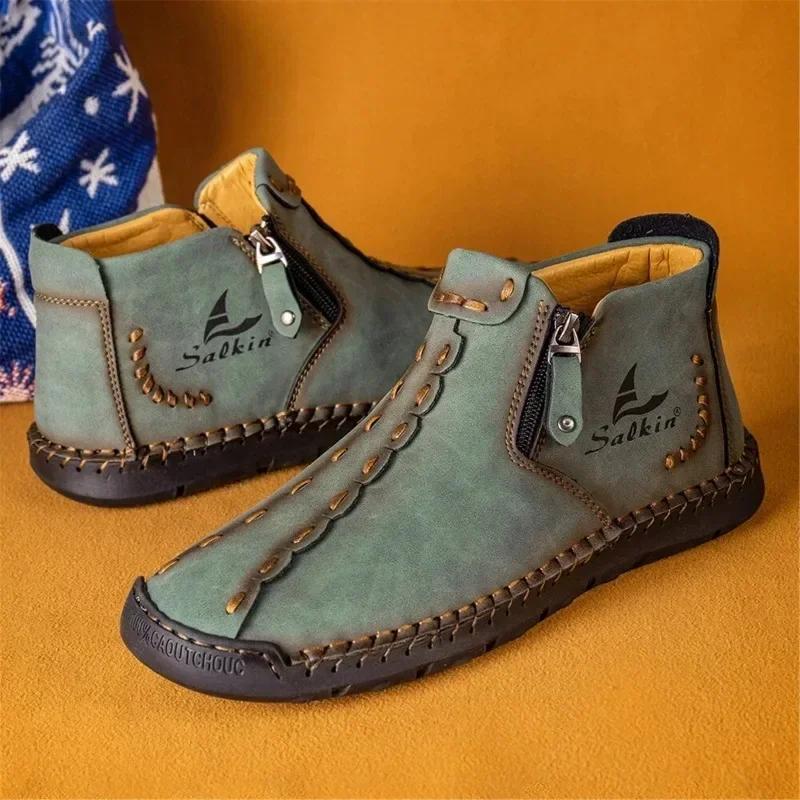 Men Stylish Durable Waterproof Comfortable Leather Casual Shoes Perfect for Work Travel and Going Out Everyday Wear