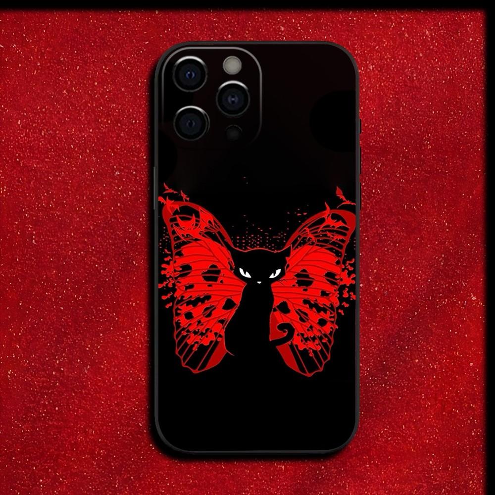 Cat E-Emily The Strange Phone Case For iPhone 16,15,14,13,12,11,Pro,X,XS,Max,XR,Plus,Mini Soft Black Cover