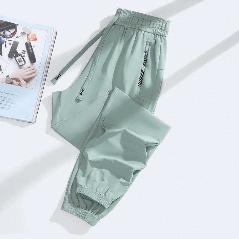 Summer Couple Style Ice Silk Pants Men's Stretch Sports Pants Men's Casual Pants Men's Versatile Casual Loose Wide Leg Pants