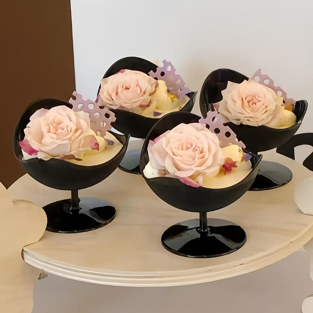 50pcs Ball Chair Disposable Plastic Cups Mini Plastic Dessert Cups Unique Design Fancy Plastic Parfait Cups Elegant Dessert Cups Dessert Bowls