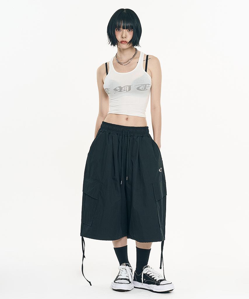 EASY NO EASY Balloon Bermuda Nylon Pants - Beige