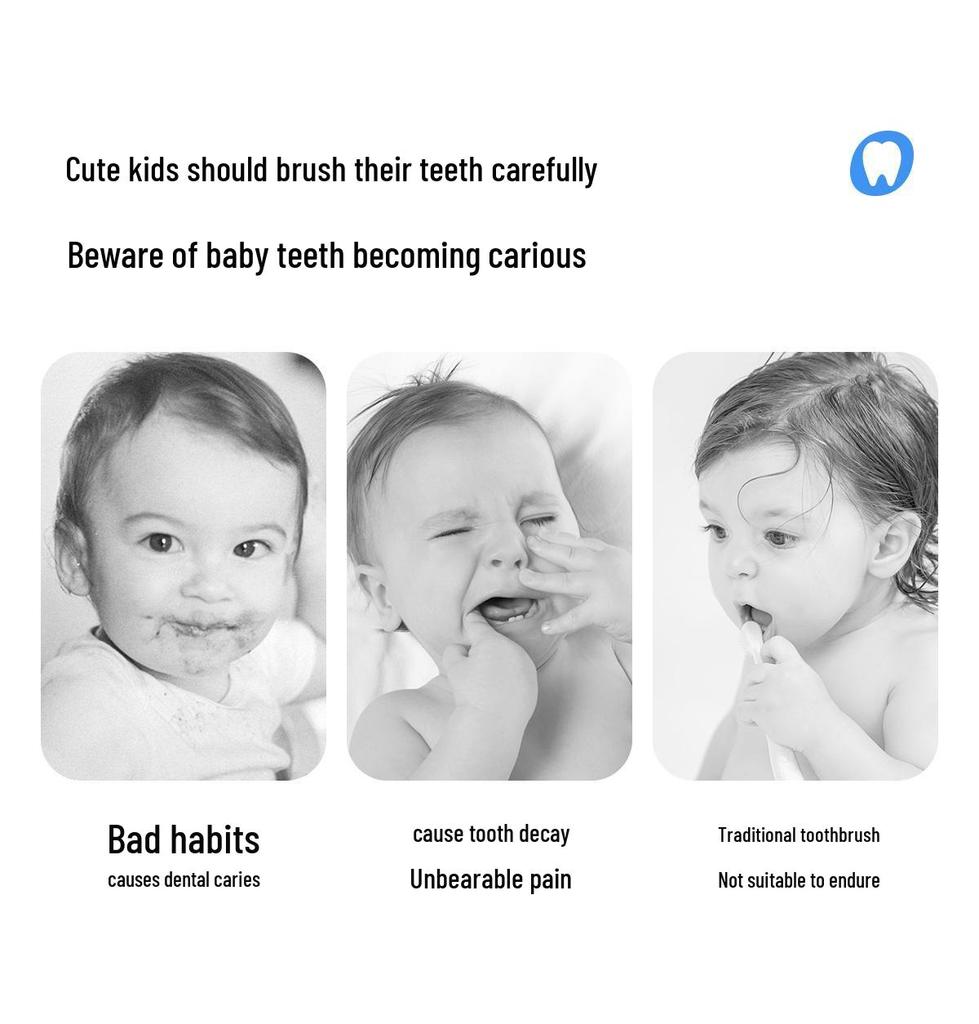 Children's Soft-Bristle Toothbrush for Teething Infants & Toddlers, Gum Protection, Cute Cartoon Design