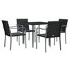 VidaXL Ensemble à Manger de Jardin avec Coussins 5 pcs, Chaises à Manger avec Accoudoirs, Ensemble de Meubles avec Table, 3186940