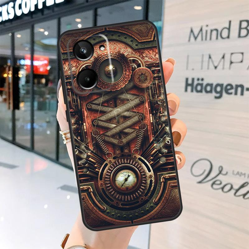 

Steampunk Style Gears Levers Engine Case For Realme 15 Pro 12 11 13 14 Pro Plus GT6 GT7 C55 C51 C53 C25 C63 C61 C65 C67 C71 C75 Realme 15 Pro