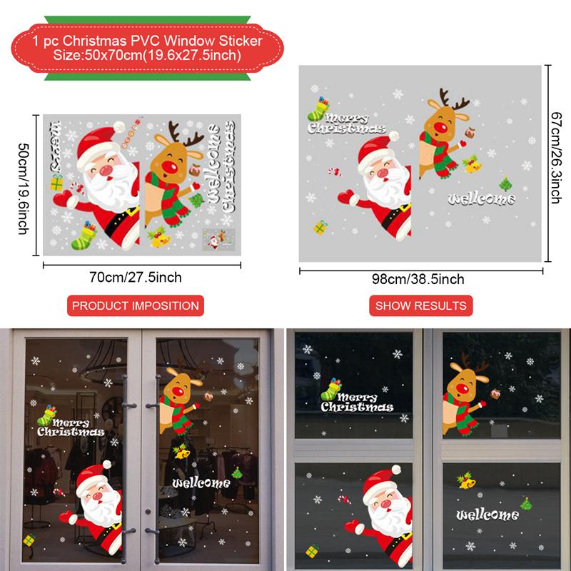 Christmas Window Sticker Merry Christmas Decorations For Home 2026 Cristmas Ornament Xmas Navidad Natal Gifts New Year 2026