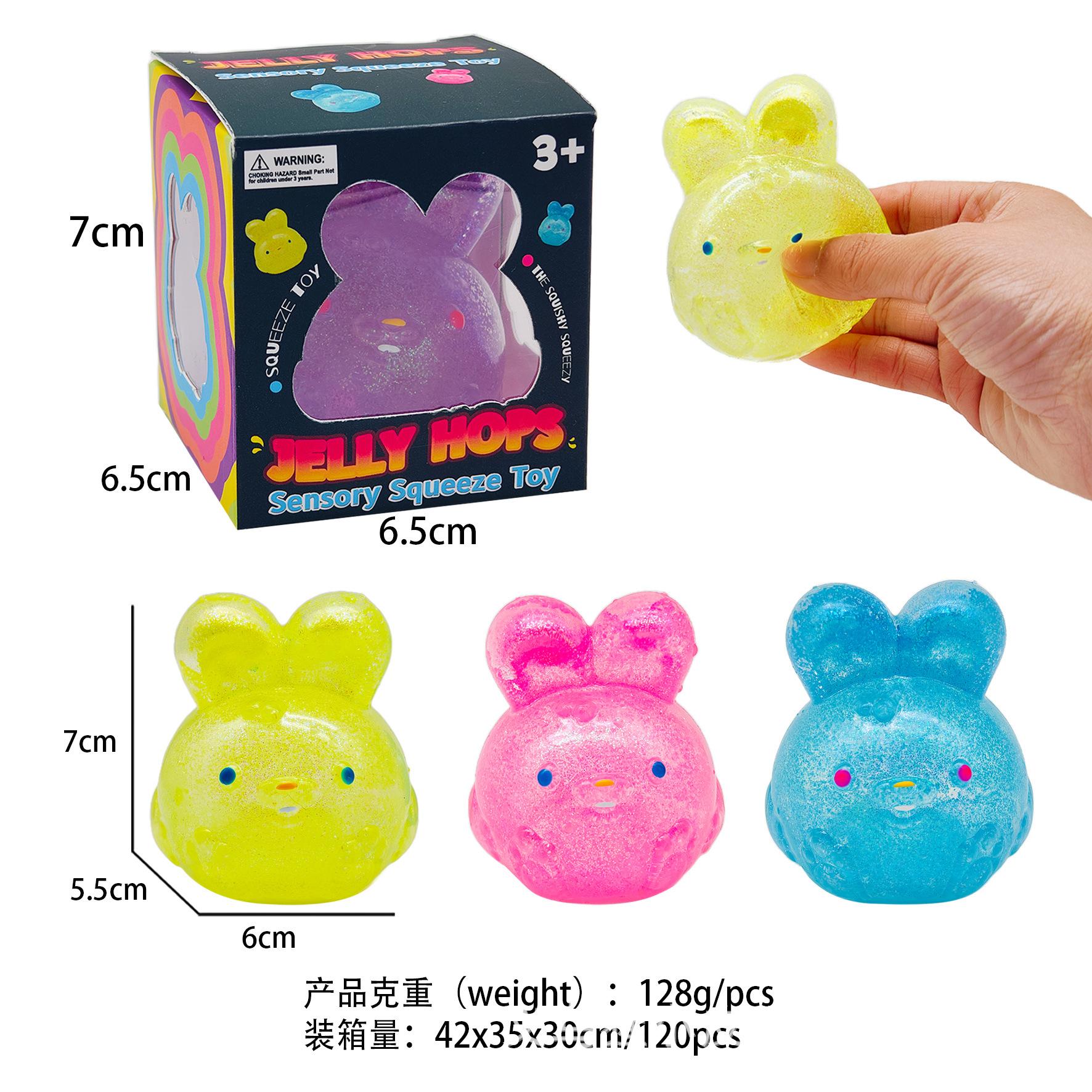 NeedOh Squishy Toy Easter Bunny Fidget Toy Jelly Hops Rabbit Sensory Stress Relief Easter Bunnies Simulation Rabbit Squeeze Toy