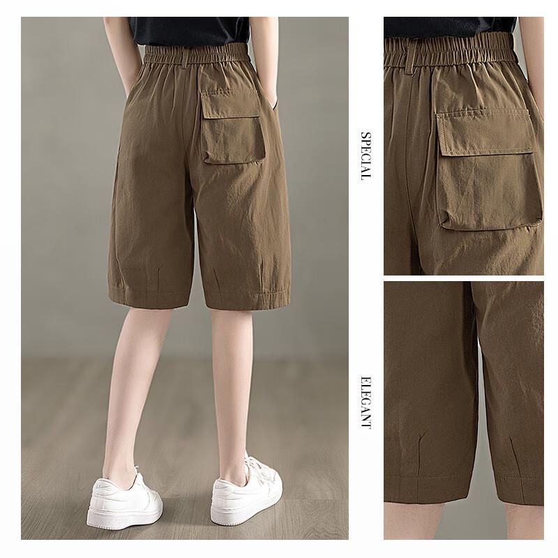 High-Waist Loose Fit Multi-Pocket Wide-Leg Shorts