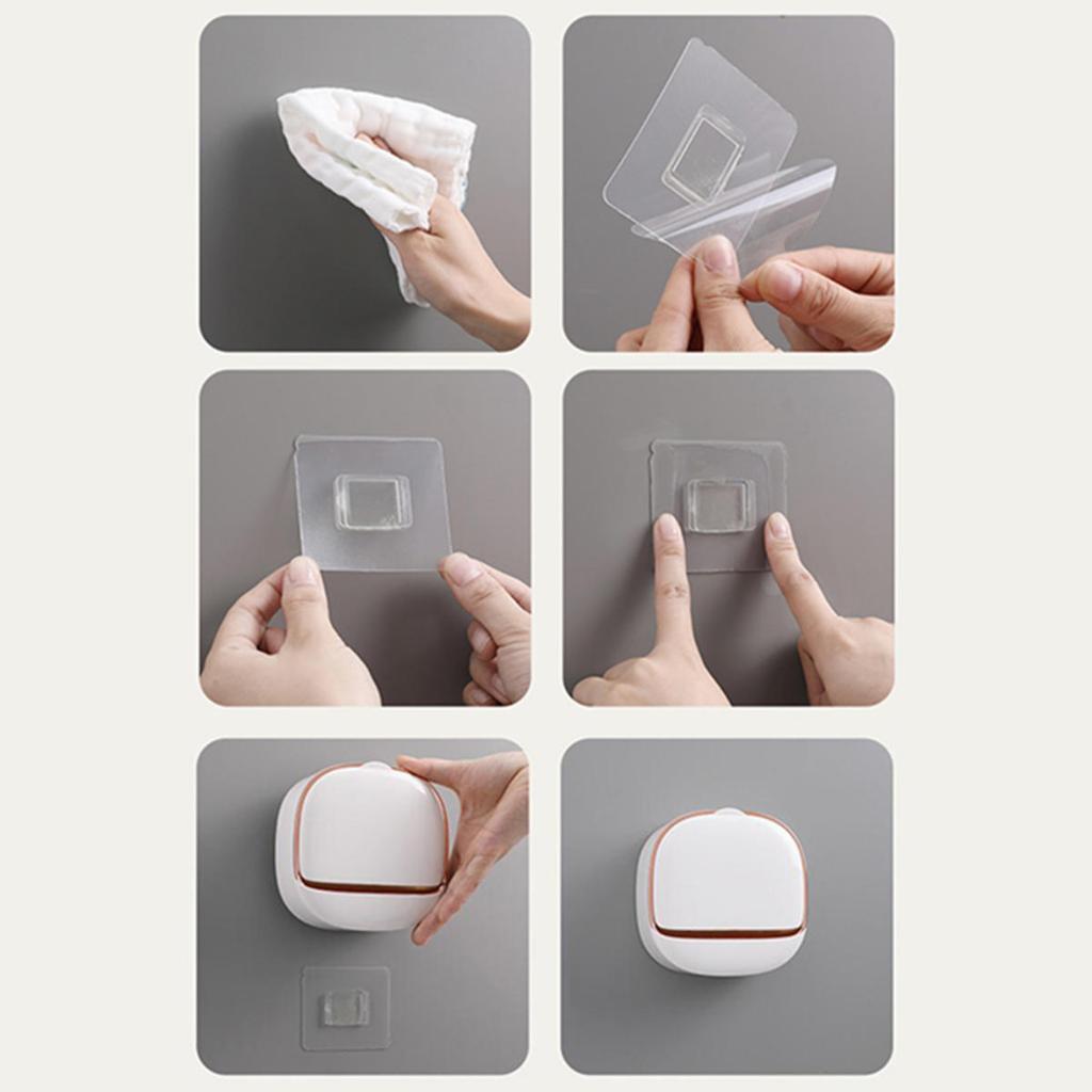 Soap Dish with Drainage Box Punch-Free Soap Holder Bathroom Drain  Box Flip Drain  Storage Case Bathroom Accessories