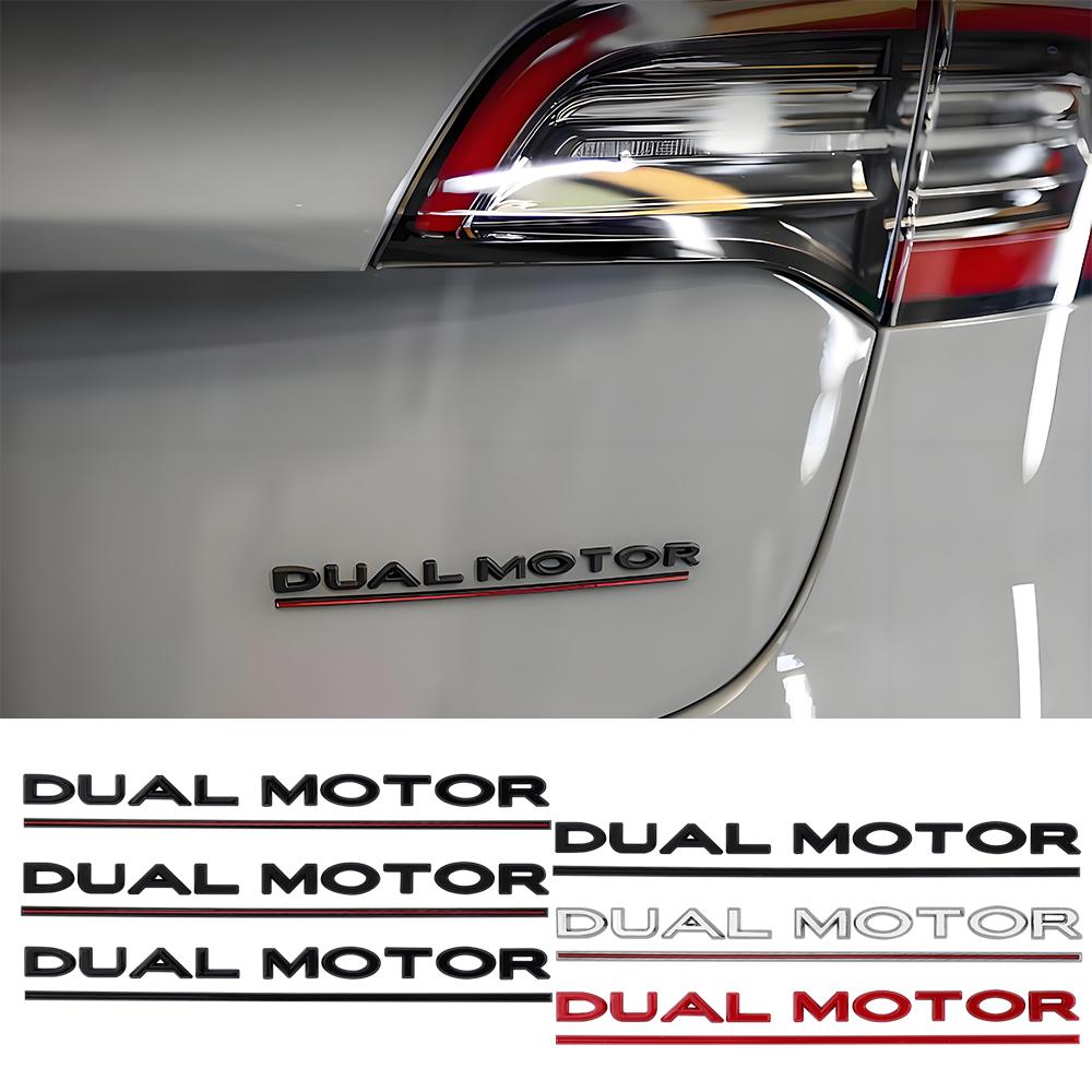 1Pcs Car ABS Badge Letter Label Space X Logo Tail Trunk Sticker For Tesla SpaceX Model 3 Model Y Model S Model X DUAL MOTOR Coil