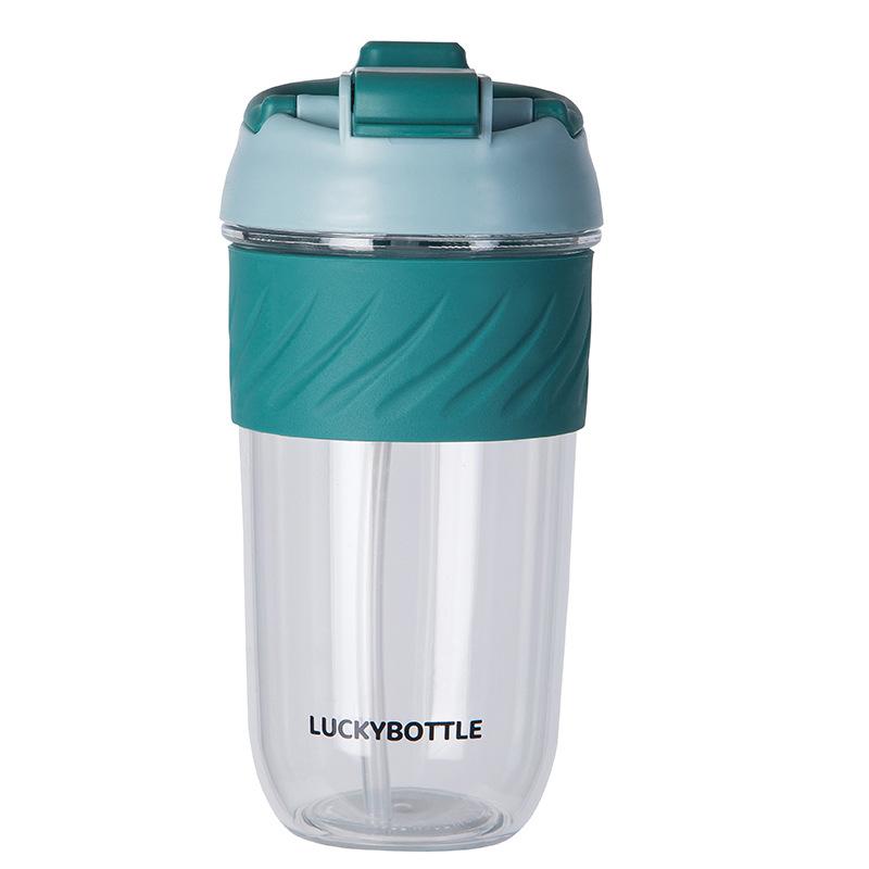 Tritan Plastic Kawaii Coffee Cup With Lids Straw Cute Water Bottles Girls Travel Portable Leakproof Tumblers 400ML 450ML