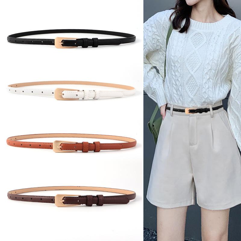 Leather Belt Vintage Women Versatile Decorative Waistband Casual Jeans Strap