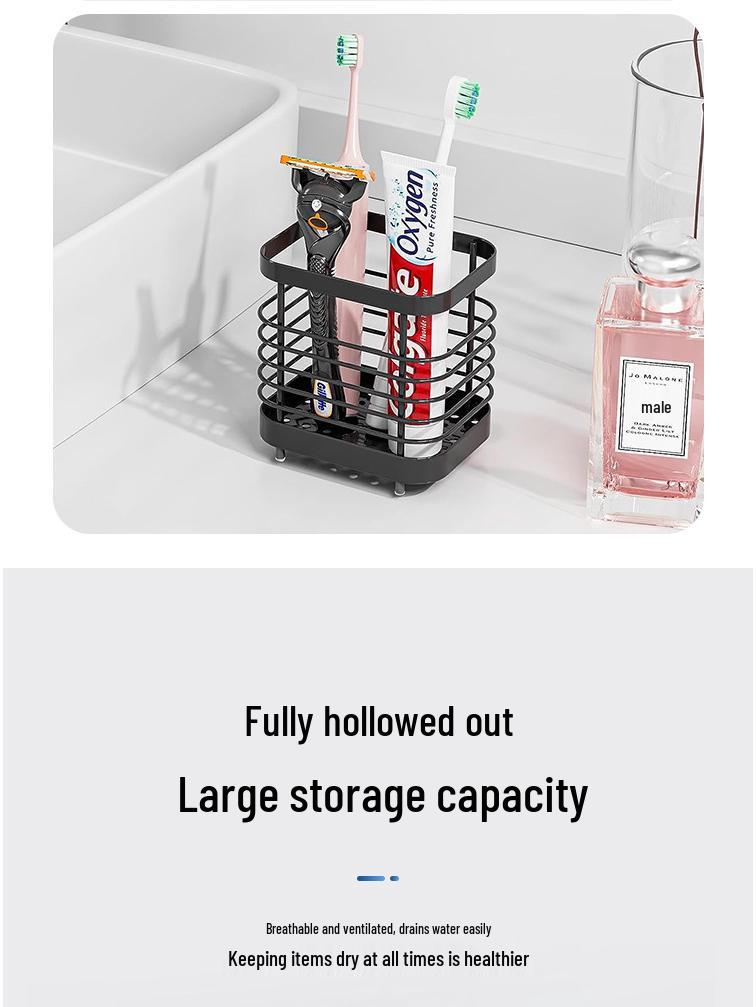 Stainless Steel Electric Toothbrush Wall Holder & Toothpaste Draining Rack