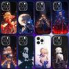 F-Fate Stay S-Saber Night Phone Case For iPhone 16e,16,15,14,13,12,11,Pro,X,XS,Max,XR,Plus,Mini Soft Black Cover