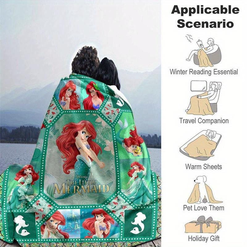 the little mermaid Blanket  Ultra-Soft, Warm, Cozy Throw for Living Room, Sofa, Four Seasons Travel Accessory  Cute Cartoon Character Home Decoration