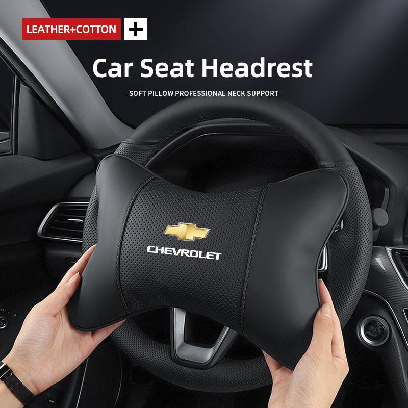 Car Leather Seat Headrest Neck Pillow Head Cushioning For Chevrolet Cruze Spark Captiva Suburban Camaro Malibu Silverado Tahoe
