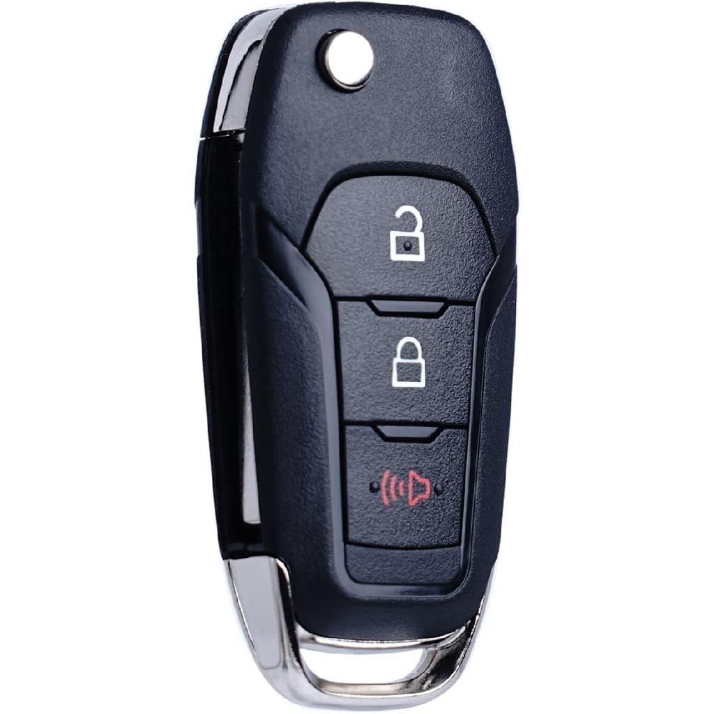 MechanMagic Flip Key Fob Replacement Compatible for Ford F-150 F-250 F-350 2015- Explorer (2016-) F-350 F-450 Ranger Ecosport Bronco Ignition Key