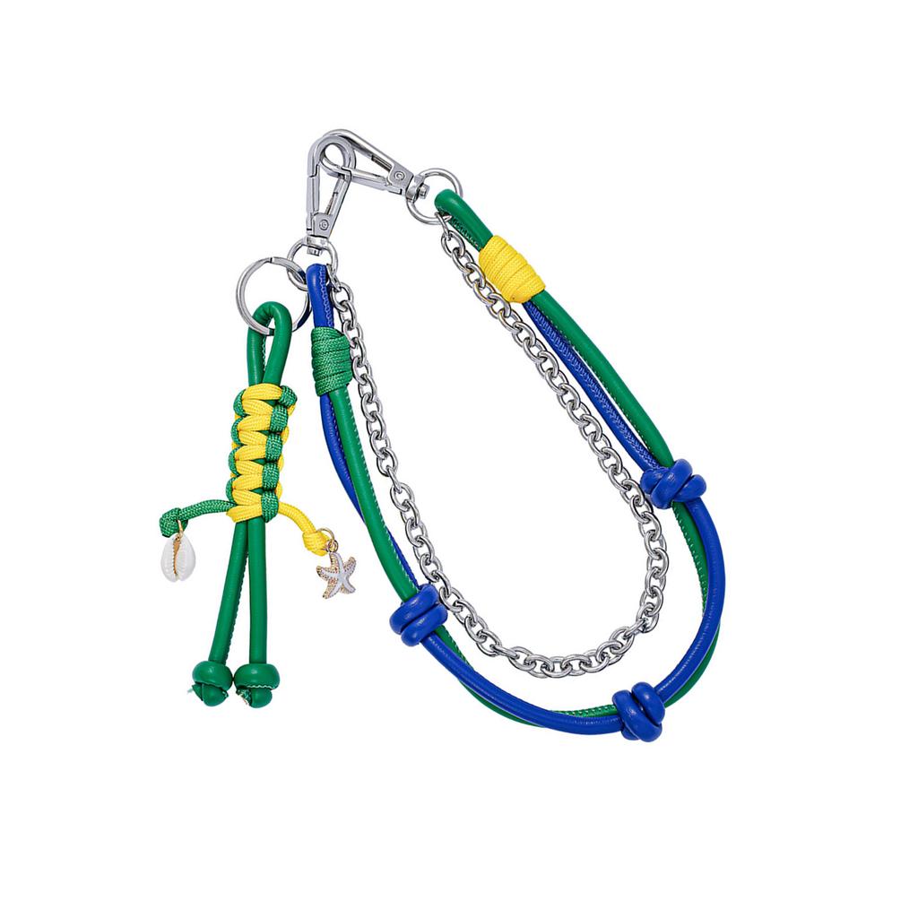 Modern Braided Rope And PU Keychain Bag Ornament For Bags Jeans And Backpacks Trendy Functional Design Bags Pendant