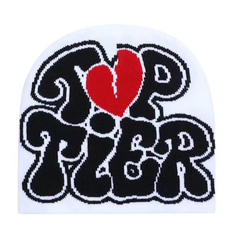 New Y2K Jacquard Letter Bean Hat Winter Cold Protection and Warmth Knitted Knitted Cold Hat for Men and Women