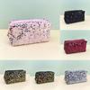 Velvet Sequin Makeup Bag With Large Capacity For Travel And Daily Use
