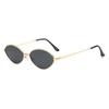 Polarized Metal Oval Sunglasses with Anti-Slip Temples Retro Vintage Style for Casual Outdoor Activities Driving UV Protection