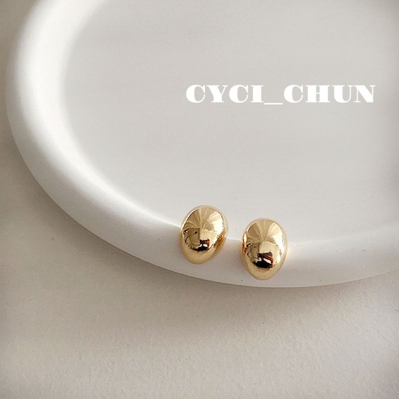 

Cycl Gold Bean Stud Earrings 925 Sterling Fashion Earrings Niche High Sense Earrings Hot Versitile Fashion Earrings Jin Doudou Earrings