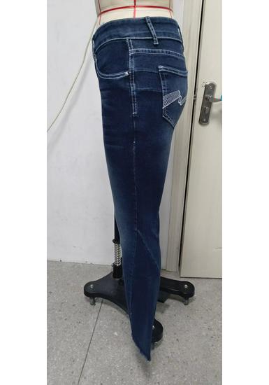 European Retro Mid-Waist Stretch Wide-Leg Embroidered Denim Jeans for Women