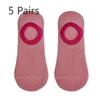 5 Pairs of Socks Women's Summer Thin Rubber Does Not Fall Off The Heel Short Boat Socks Tide Wind Sweet Macaron Colour