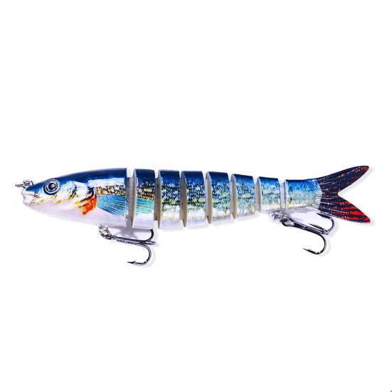 13.4cm 18g Multi-knot Fish Bait Realistic Design 3D Eyes Holographic Body Lure Bait Set with Built-in Ball Swinging Fish Lure