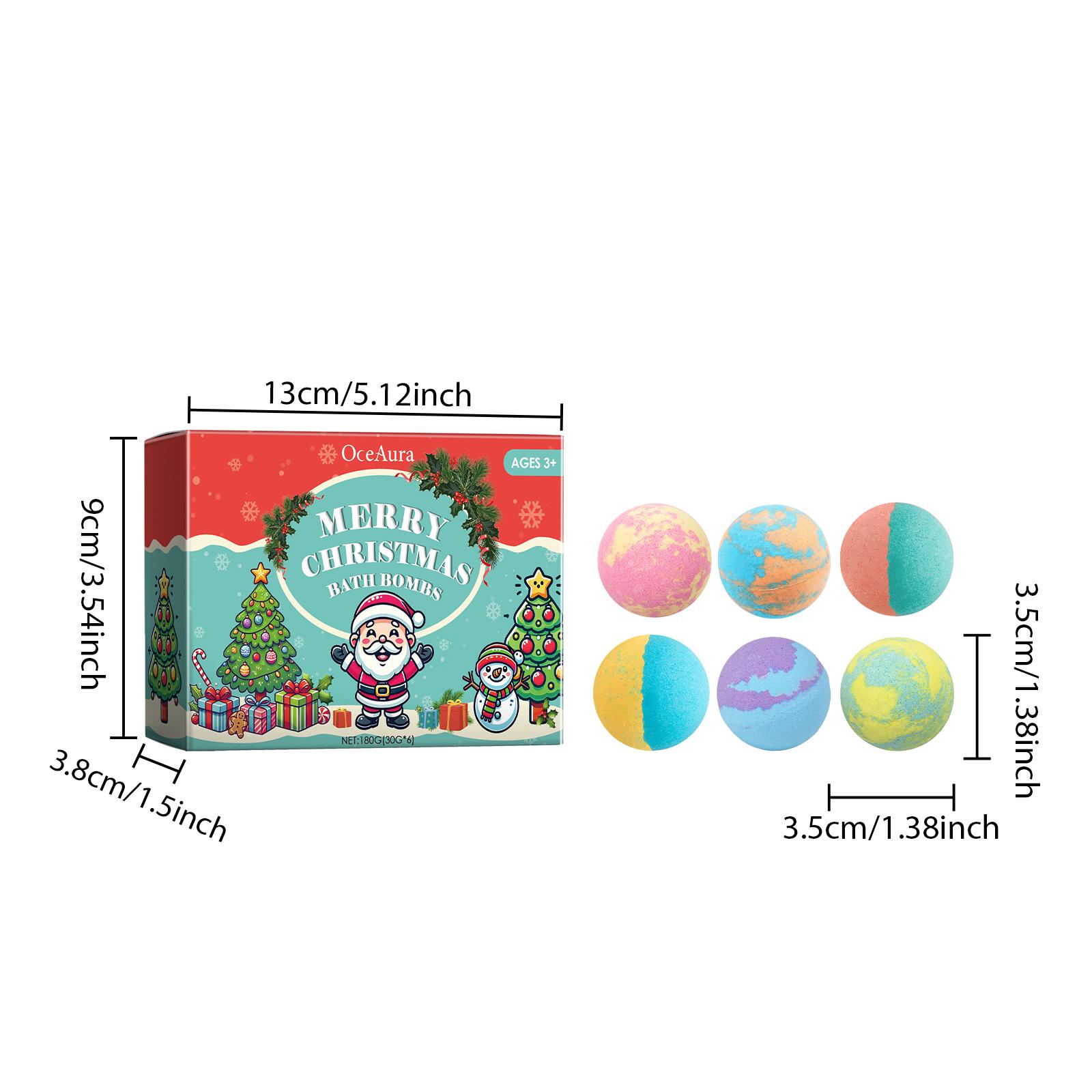 

Bath Bombs Aromatherapy Body Relaxation Stress Relief Gentle Exfoliating Moisturize Tender Skin Bubble Bath Balls Christmas Gift 1Boxed=6pcs