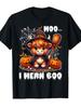 Unisex T-shirt Moo I Mean Boo Highland Cow In Witch Costume Halloween Day T-Shirt