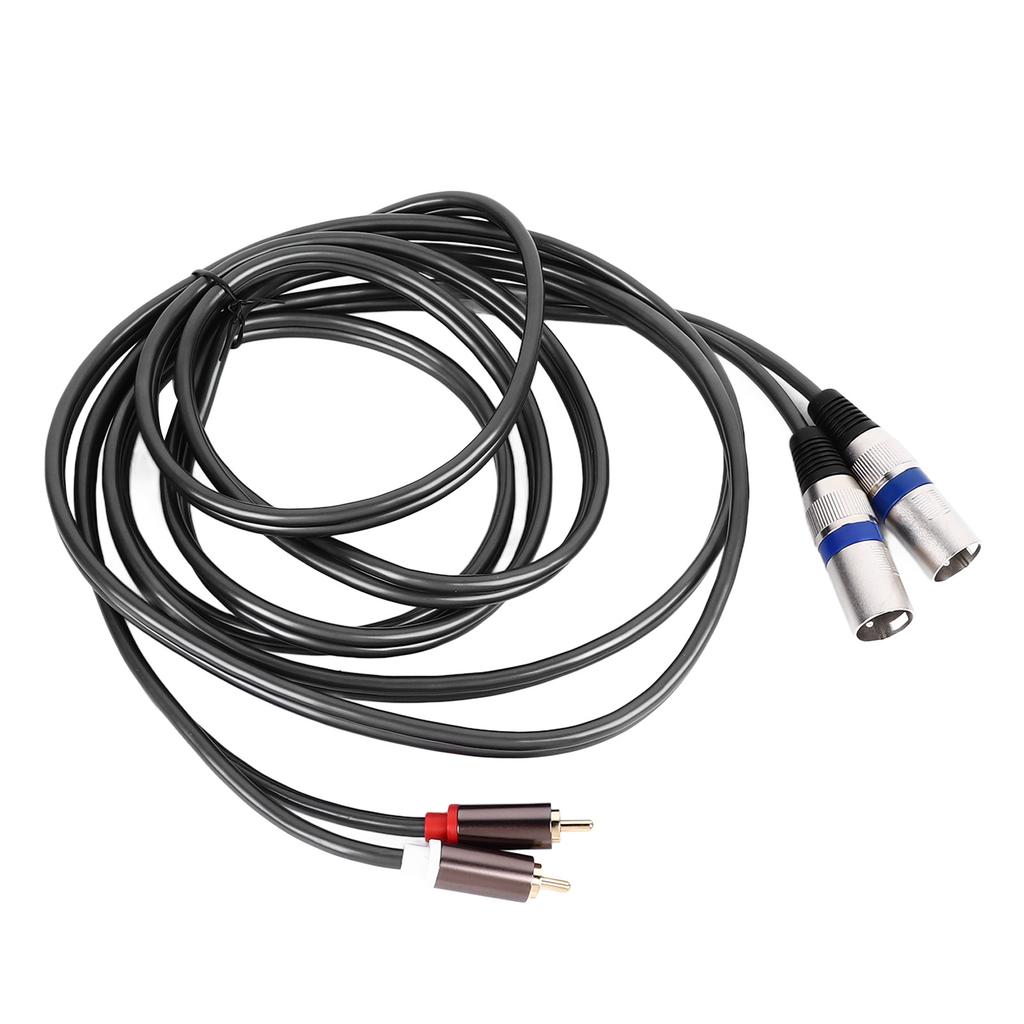 2 RCA to 2 XLR Cable Male Flexible PVC for Home Theater Audio Device Connection 3meter
